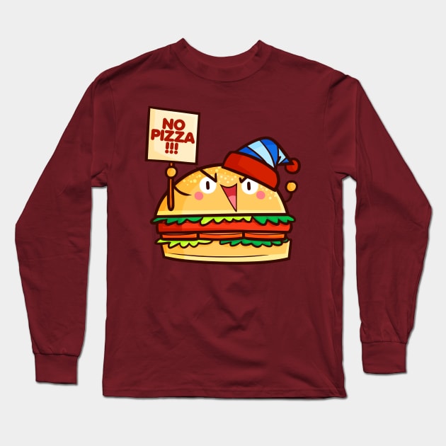 Hamburger No Pizza Long Sleeve T-Shirt by Jocularity Art